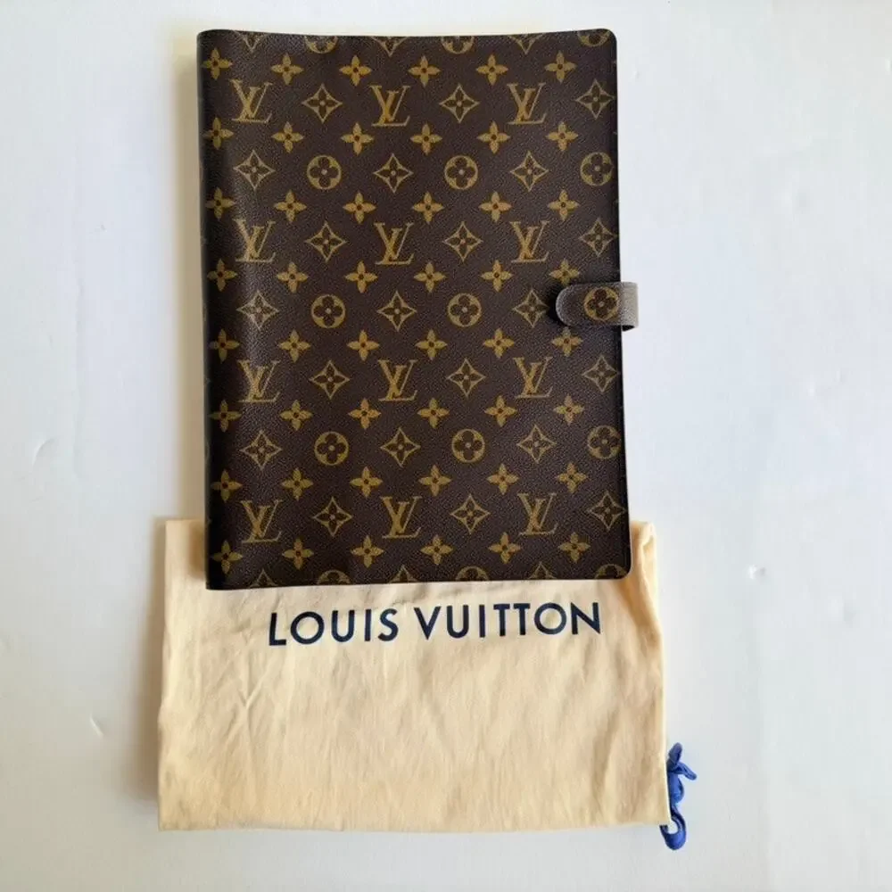 Louis Vuitton Monogram Large Desk Agenda Cover & Notepad RARE 2008 Bloc A4 EUC - Picture 16 of 16